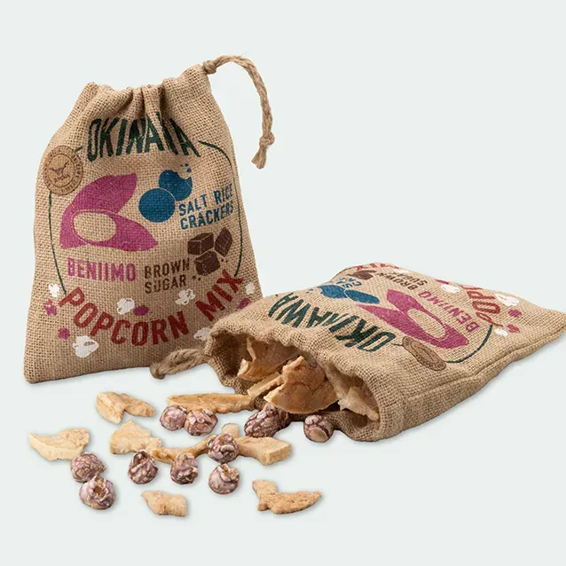 Popcorn Uchina Mix (Red Sweet Potato Popcorn × Brown Sugar Granules × Salted Rice Crackers) 1