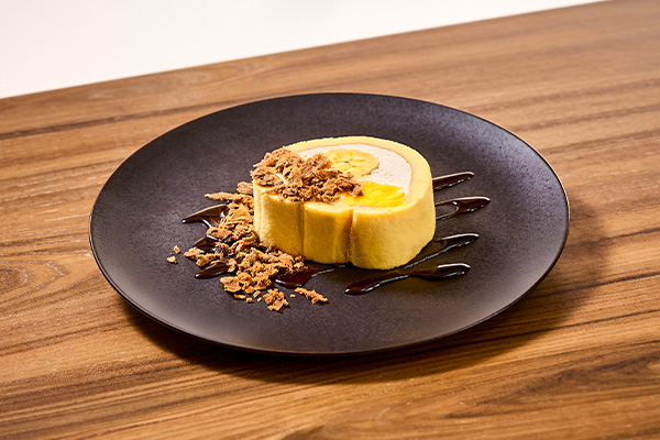 Island Banana and Pineapple Roll Cake, with Tarama Island Raw Sugar Flakes